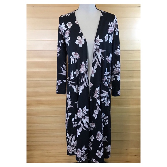 LuLaRoe Sweaters - LuLaRoe Sarah Floral Sweater Duster Cardigan Sz M